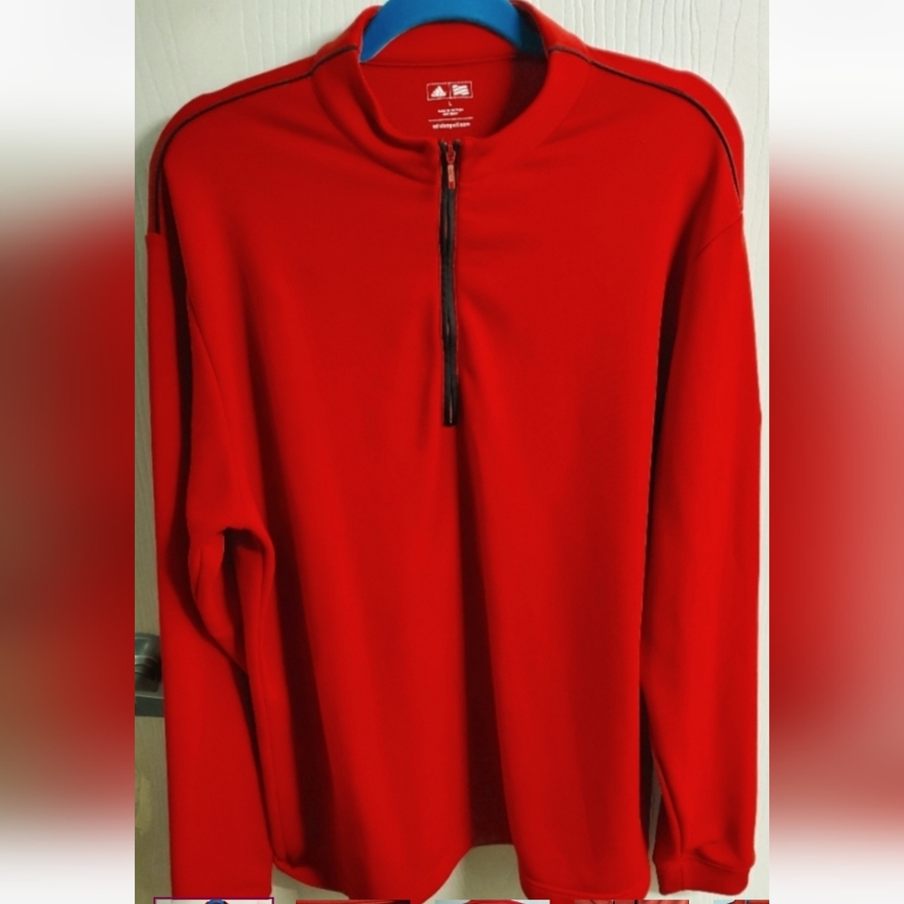 Adidas Men's Red Long-sleeved Golf Shirt SzL